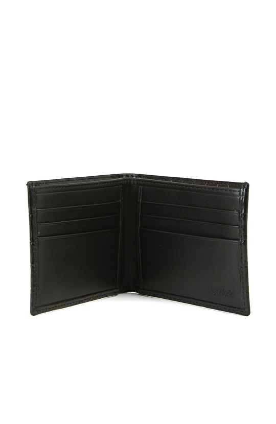 Siyah Kroko Baskılı Erkek Deri Cüzdan