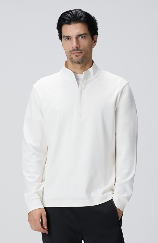 Kırık Beyaz Uzun Kollu T-shirt