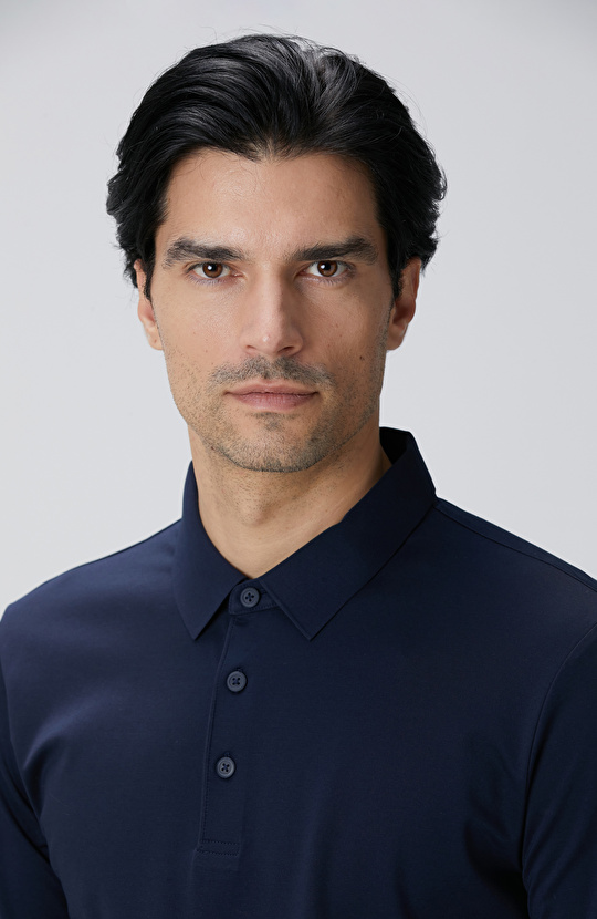 N-Tech Lacivert Polo Yaka T-shirt
