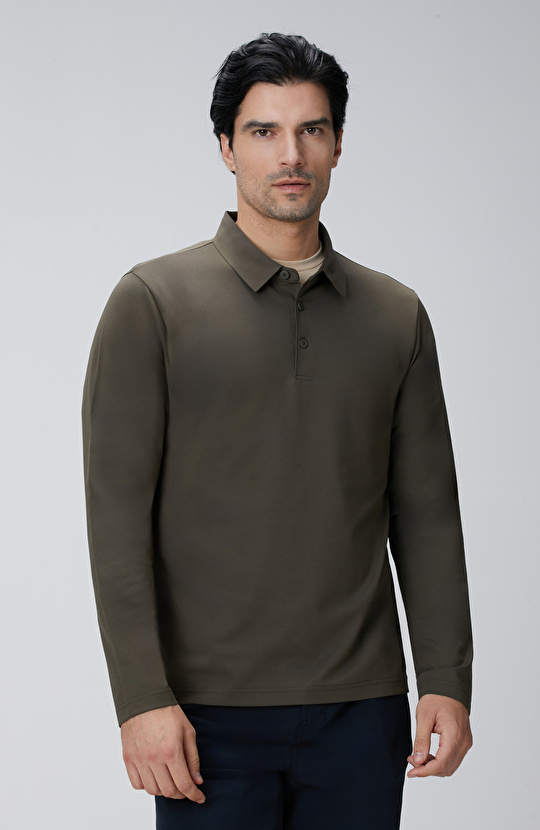 N-Tech Haki Polo Yaka T-shirt