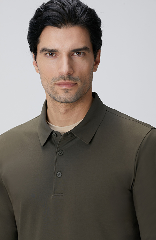 N-Tech Haki Polo Yaka T-shirt