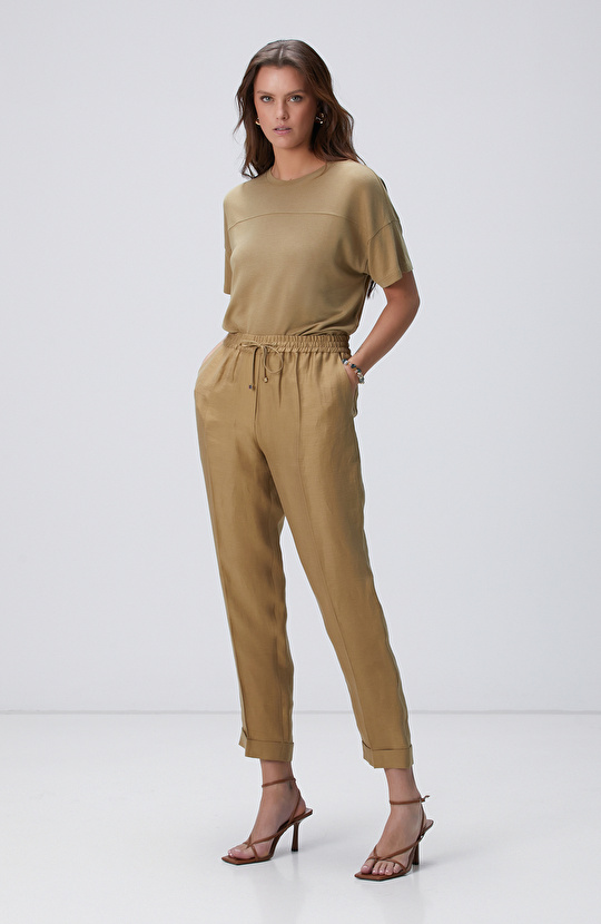 Limited Haki Kaşmir Karışımlı T-shirt