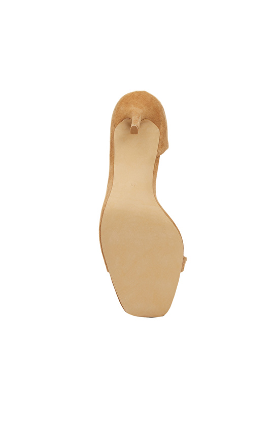 Camel Deri Topuklu Ayakkabı