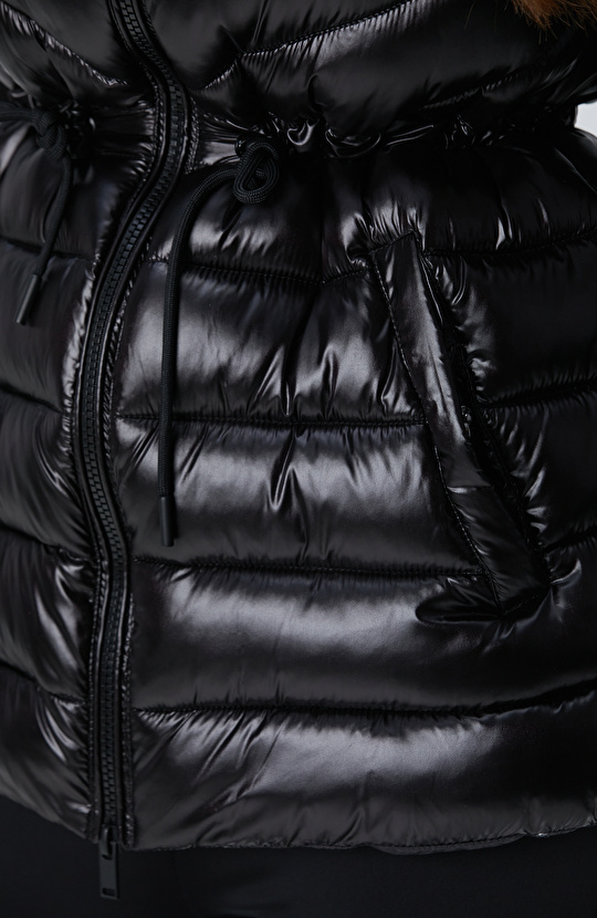 N-Tech Siyah Triko Kollu Puffer Mont