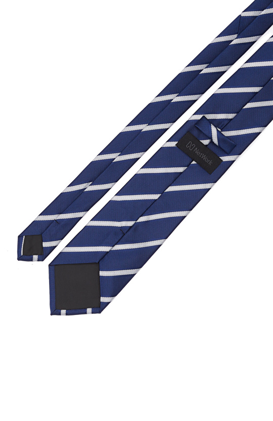 Lacivert Çizgili Kravat