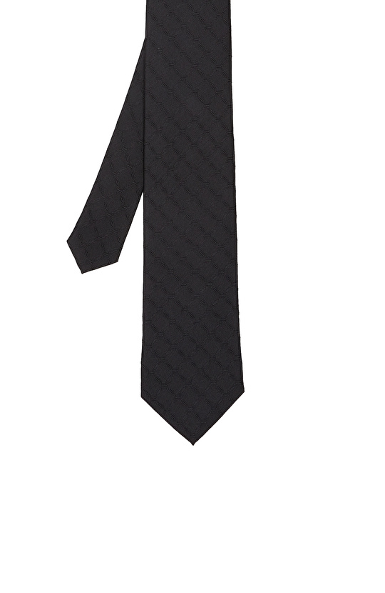 Siyah Desenli İpek Kravat