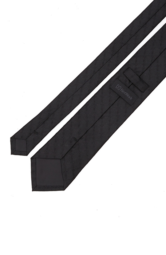 Siyah Desenli İpek Kravat