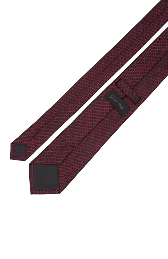 Bordo Desenli İpek Kravat