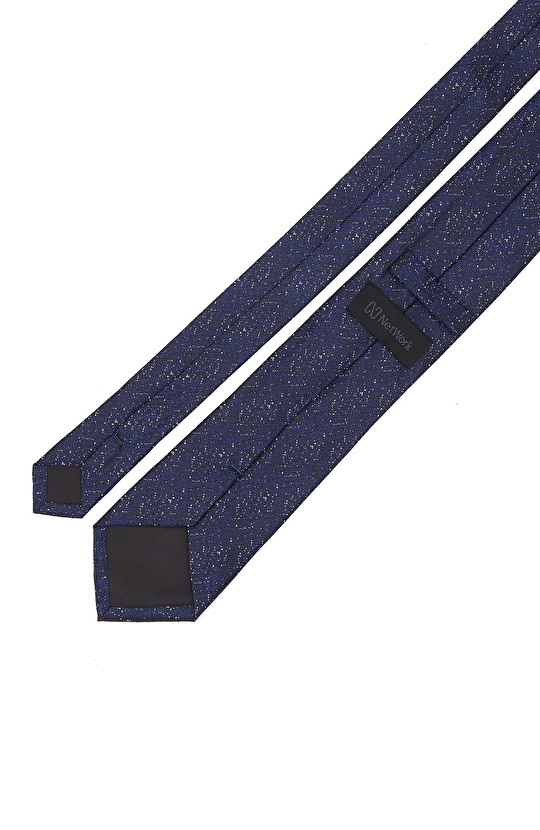 Lacivert Desenli İpek Kravat