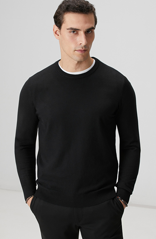 Siyah Basic Triko Kazak