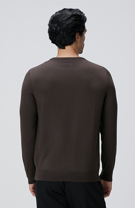 Kahverengi Basic Triko Kazak