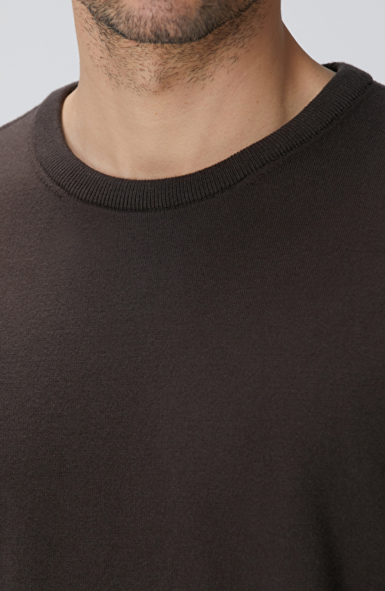 Kahverengi Basic Triko Kazak