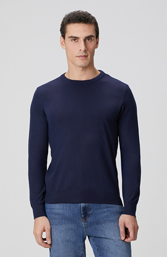 Lacivert Basic Triko Kazak