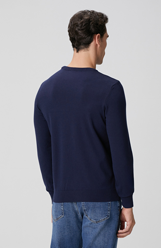 Lacivert Basic Triko Kazak