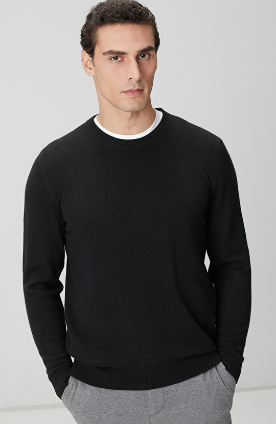 Limited Siyah Kaşmir Triko Kazak