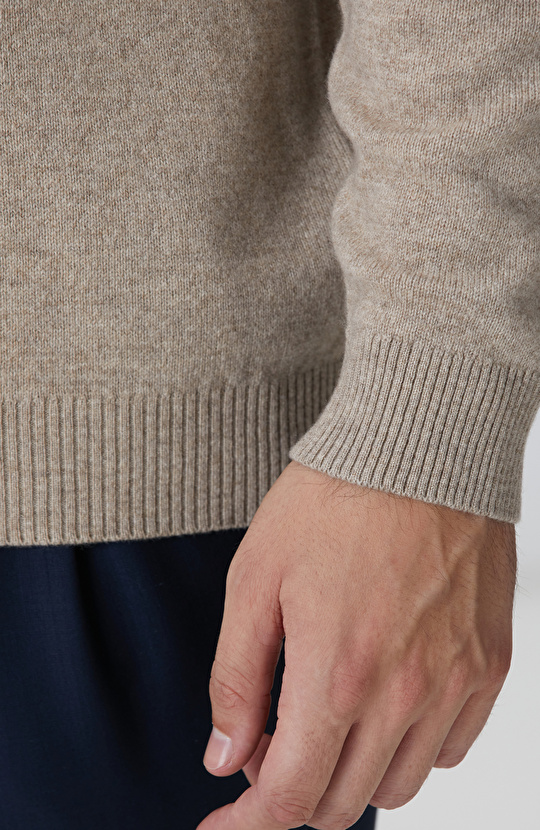 Limited Bej Melanj Kaşmir Triko