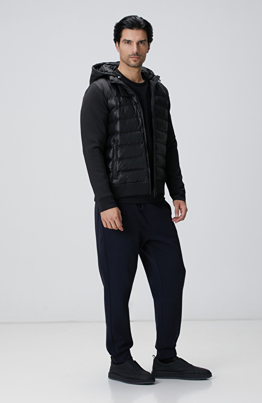 N-Tech Siyah Kapüşonlu Puffer Mont