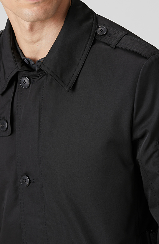 Siyah Fermuarlı Trençkot