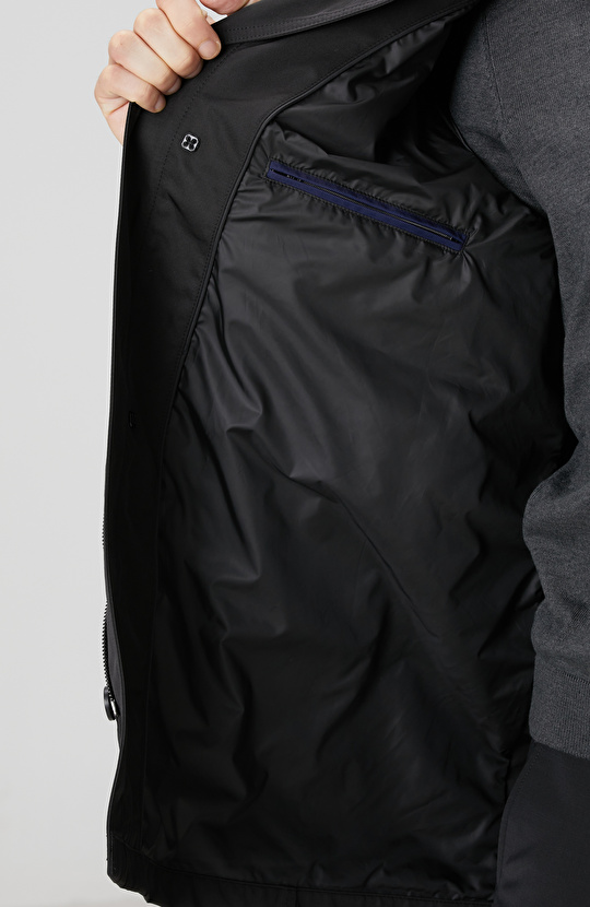 Siyah Fermuarlı Trençkot