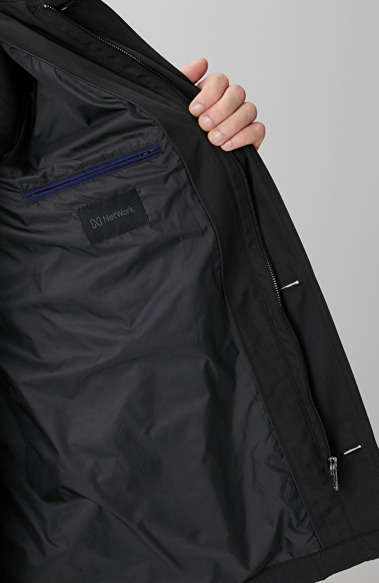 Siyah Fermuarlı Trençkot