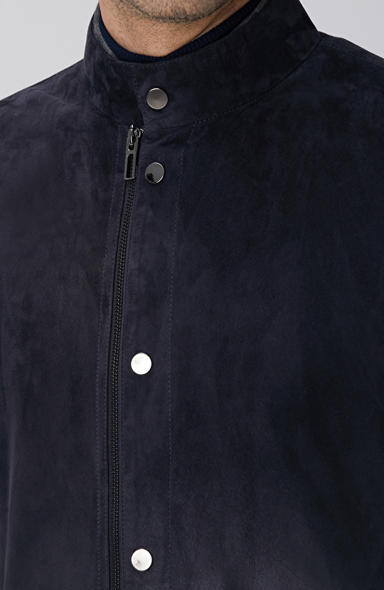 Lacivert Degradeli Deri Mont