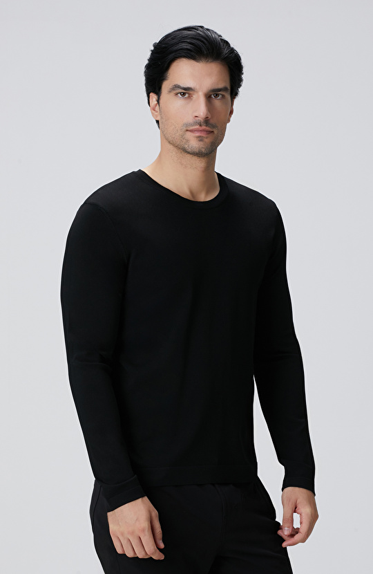 N-Tech Siyah Basic Triko Kazak