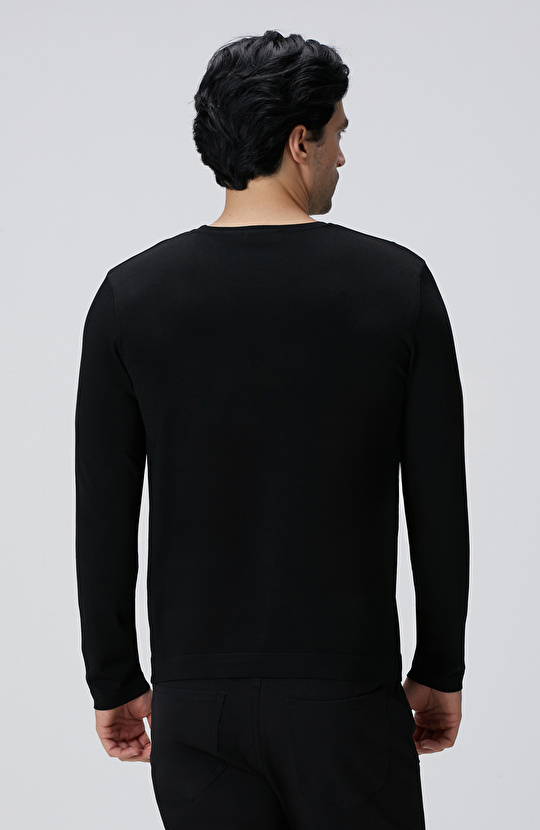 N-Tech Siyah Basic Triko Kazak