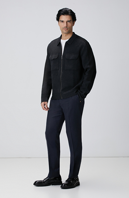 Antrasit Triko Dış Gömlek