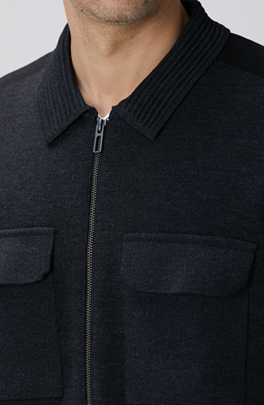 Antrasit Triko Dış Gömlek