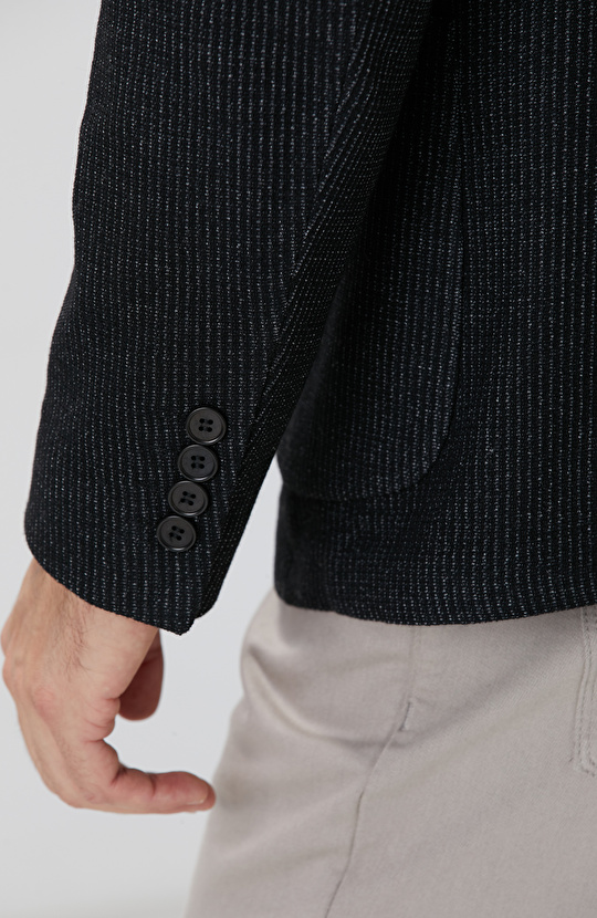 Antrasit Yün Karışımlı Ceket