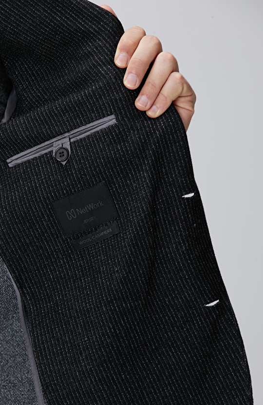 Antrasit Yün Karışımlı Ceket