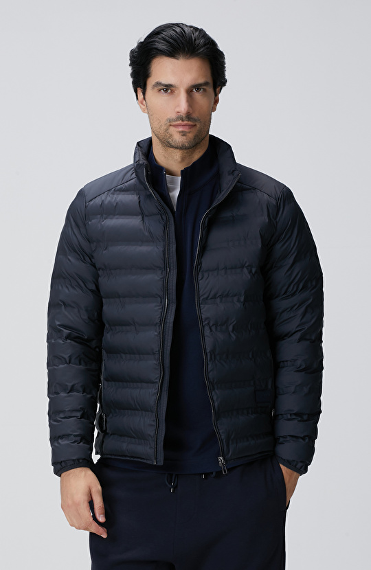 Lacivert Puffer Mont