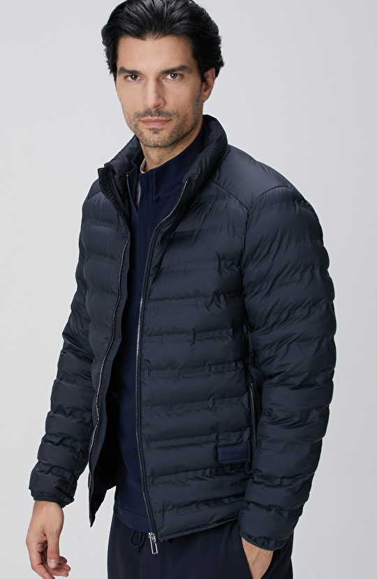 Lacivert Puffer Mont