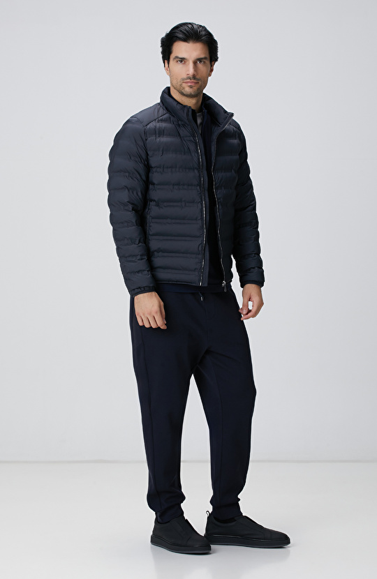 Lacivert Puffer Mont