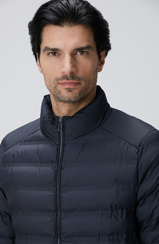 Lacivert Puffer Mont