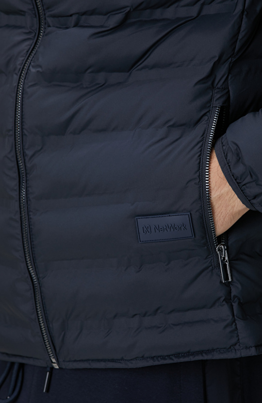 Lacivert Puffer Mont