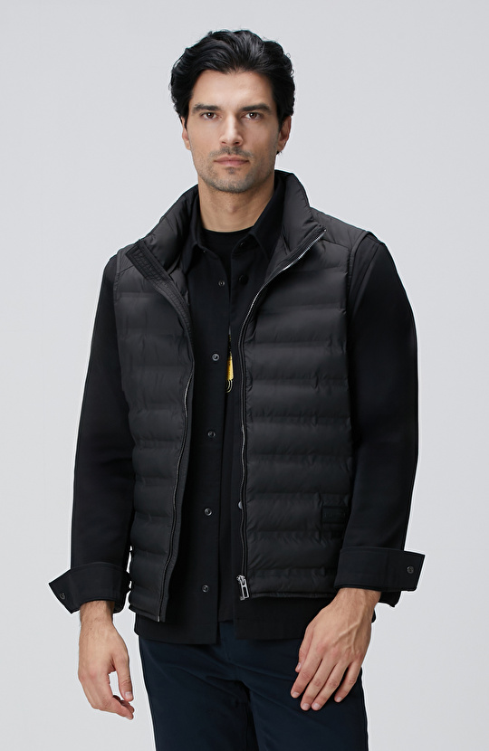 Siyah Puffer Casual Yelek