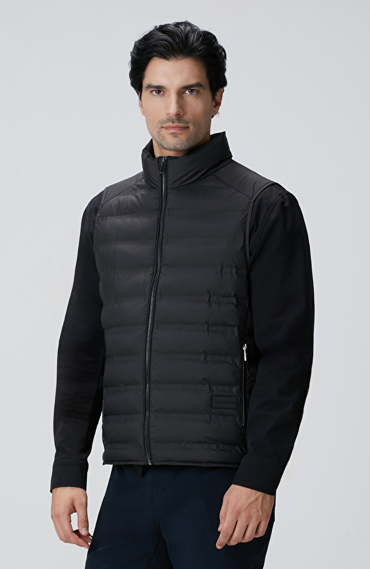 Siyah Puffer Casual Yelek
