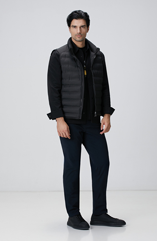 Siyah Puffer Casual Yelek