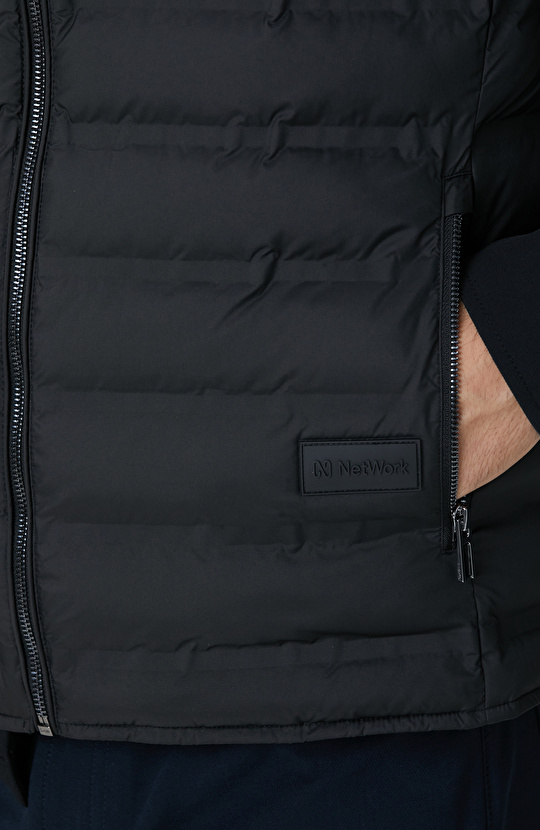 Siyah Puffer Casual Yelek