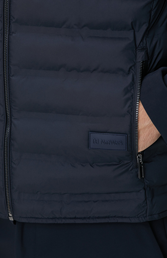 Lacivert Puffer Casual Yelek