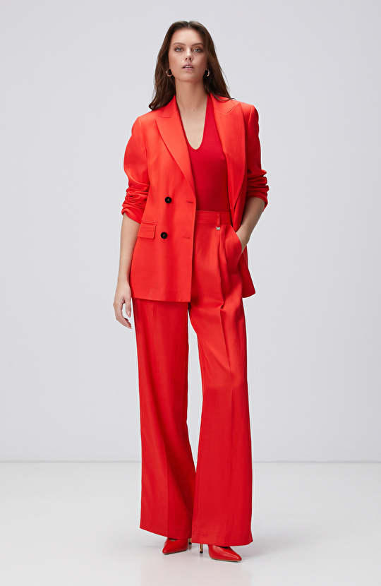 Kırmızı Bodysuit Form Triko