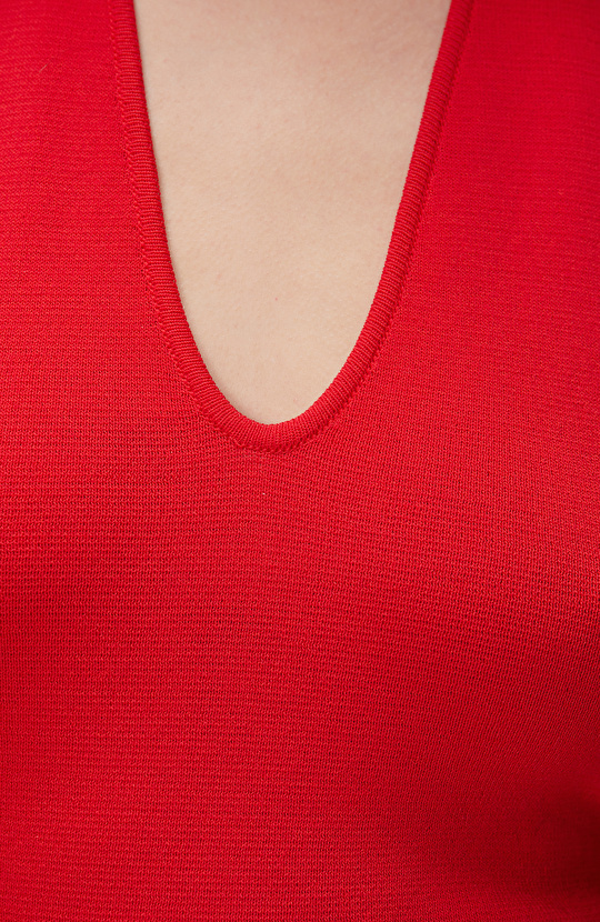 Kırmızı Bodysuit Form Triko