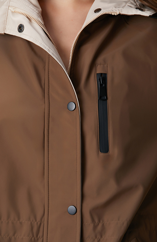 Haki Çift Taraflı Mont