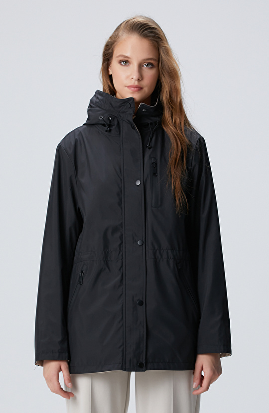 Siyah Çift Taraflı Mont