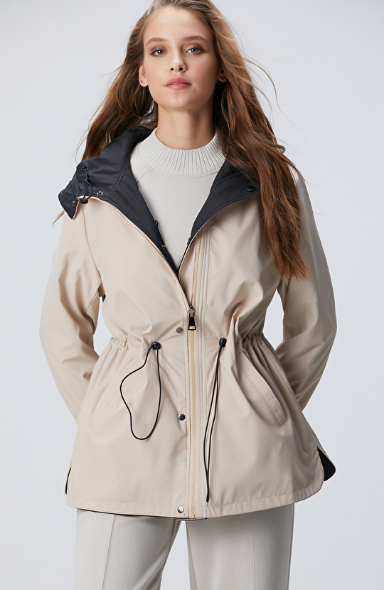 Siyah Çift Taraflı Mont