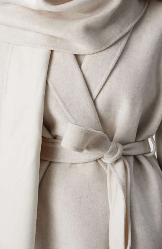 Limited Bej Melanj Handmade Yün Kaban