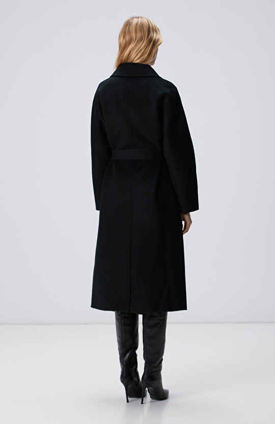 Limited Siyah Yün Karışımlı Manto