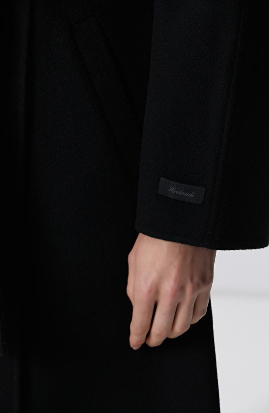 Limited Siyah Yün Karışımlı Manto