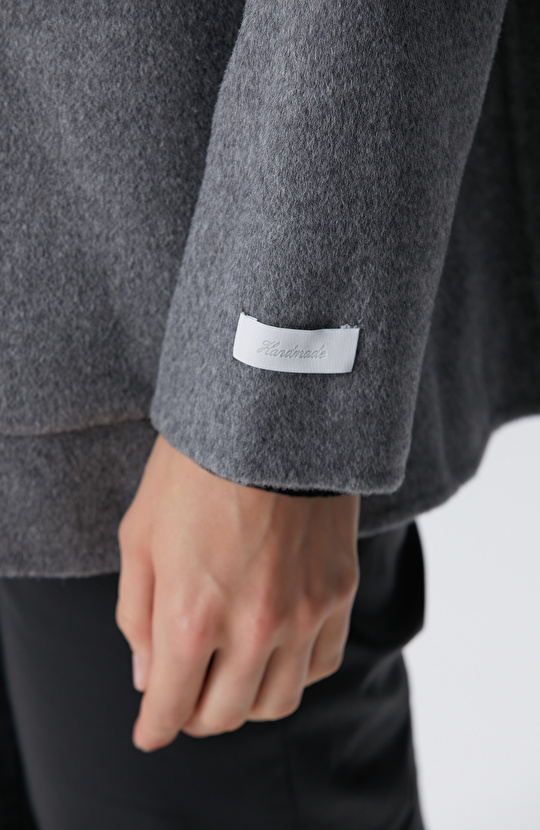 Limited Gri Melanj Yün Karışımlı Çift Taraflı Ceket